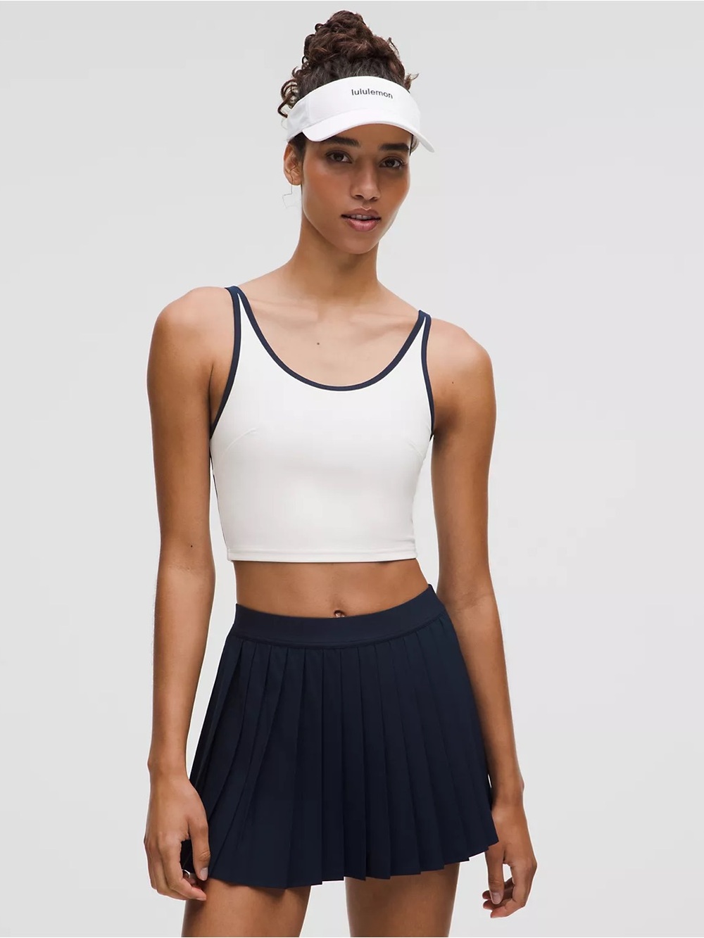 Lululemon Scoop Neck Tennis Tank Top white and navy Size Small